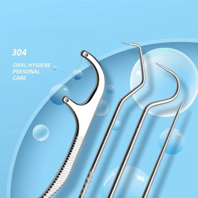 Dental Floss And Cleaning Kit – Metal 4 Ps Set