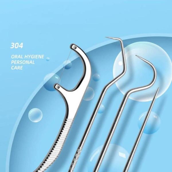 Teeth Cleaning Kit - Metal 4 Ps Set