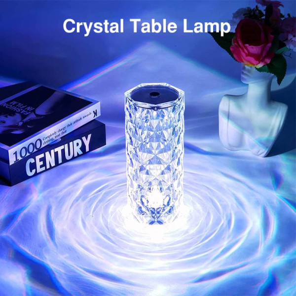 Next Crystal Table LED Lamp Diamond Rose Night Light Touch Atmosphere Bedside Bar USB